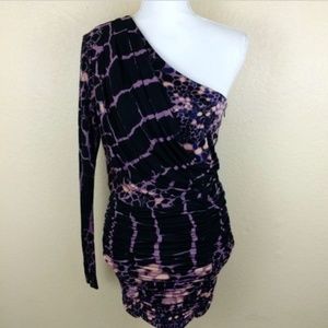 Tibi Small One Shoulder Ruched Cocktail Dress